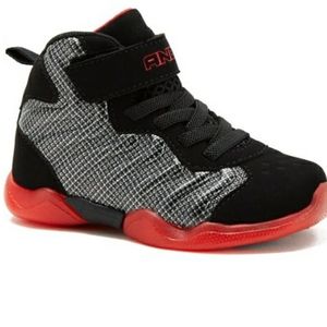 And1 Sneakers Boys Sz-10 Black Silver & Red